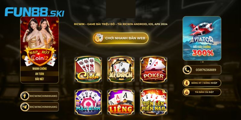 Điểm nổi bật tại các sảnh cược ở cổng game Ricwin